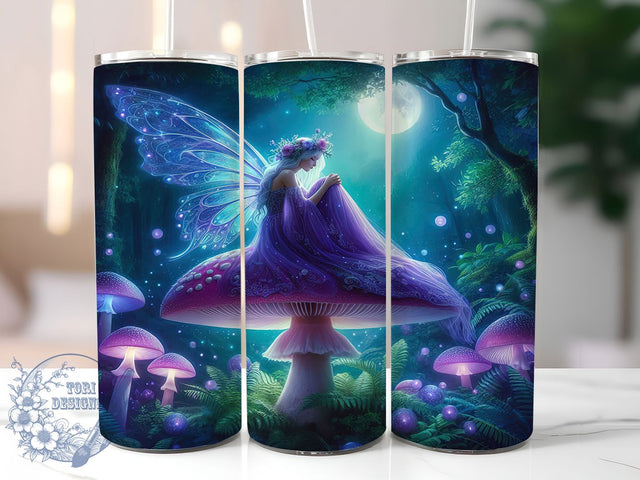 Whimsical Forest Fairy Magic Tumbler, Enchanted Mushroom Wrap, 20Oz Skinny Tumbler, Fantasy Sublimation Design, Magical Forest Tumbler, Whimsical Fairy Wrap, Nature Inspired Design Sublimation ToriDesigns 