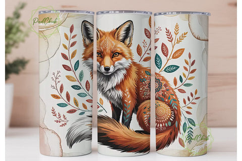 Whimsical Fox 20oz Tumbler Wrap Sublimation PixelChick 
