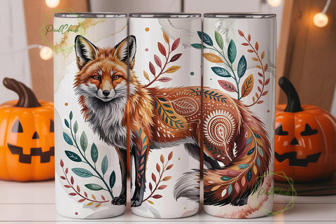 Whimsical Fox 20oz Tumbler Wrap Sublimation PixelChick 