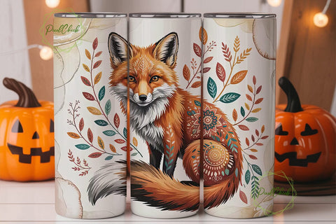 Whimsical Fox 20oz Tumbler Wrap Sublimation PixelChick 