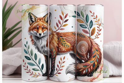 Whimsical Fox 20oz Tumbler Wrap Sublimation PixelChick 