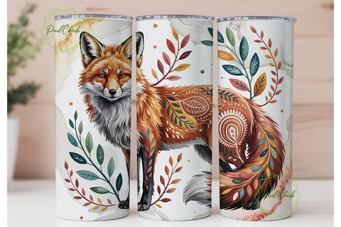 Whimsical Fox 20oz Tumbler Wrap Sublimation PixelChick 