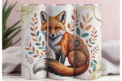 Whimsical Fox 20oz Tumbler Wrap Sublimation PixelChick 
