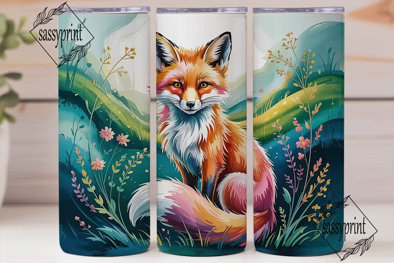 Whimsical Fox 20oz Tumbler Wrap Sublimation sassyprint 