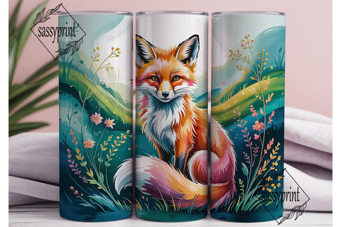 Whimsical Fox 20oz Tumbler Wrap Sublimation sassyprint 