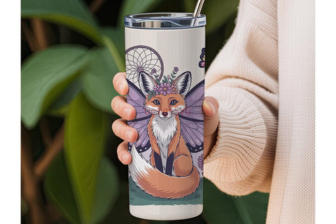 Whimsical Fox Tumbler Wrap PNG Sublimation DesignSVG 