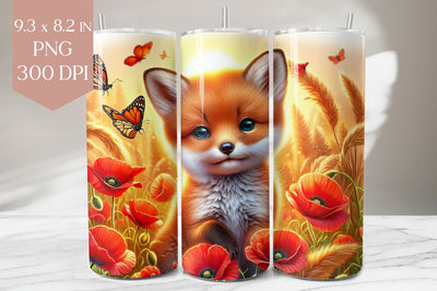 Whimsical fox tumbler wrap Sublimation BijouBay 