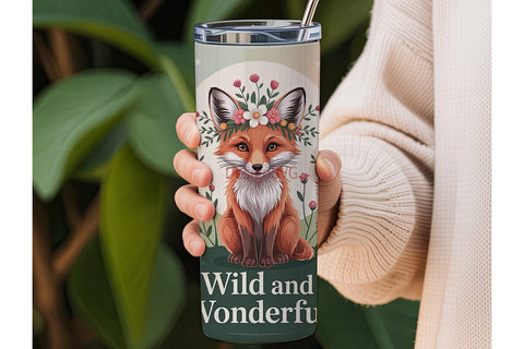 Whimsical Foxes 20oz Tumbler Wrap Sublimation DesignSVG 