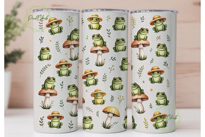 Whimsical Frog 20oz Tumbler Wrap Sublimation PixelChick 