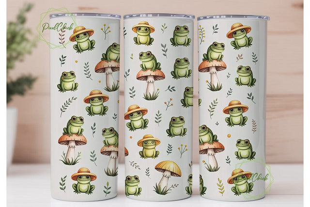 Whimsical Frog 20oz Tumbler Wrap Sublimation PixelChick 