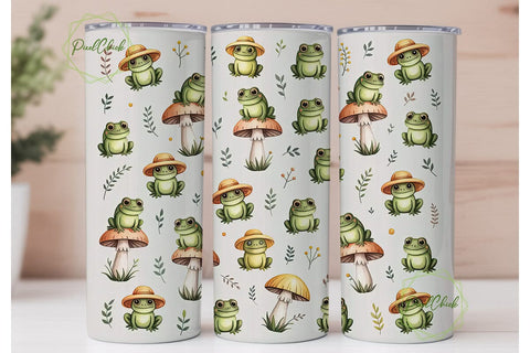 Whimsical Frog 20oz Tumbler Wrap Sublimation PixelChick 