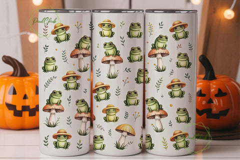 Whimsical Frog 20oz Tumbler Wrap Sublimation PixelChick 