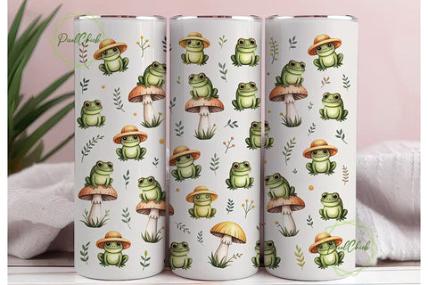 Whimsical Frog 20oz Tumbler Wrap Sublimation PixelChick 