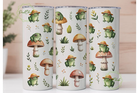 Whimsical Frog 20oz Tumbler Wrap Sublimation PixelChick 