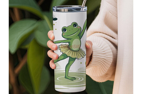 Whimsical Frog BalleTHSP 20oz Tumbler Sublimation DesignSVG 