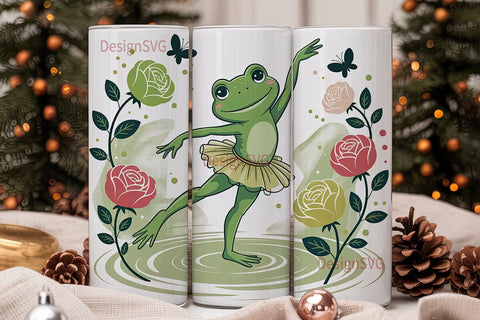 Whimsical Frog BalleTHSP 20oz Tumbler Sublimation DesignSVG 
