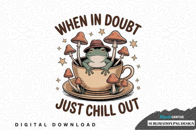 Whimsical frog in teacup sublimation png design Sublimation Regulrcrative 