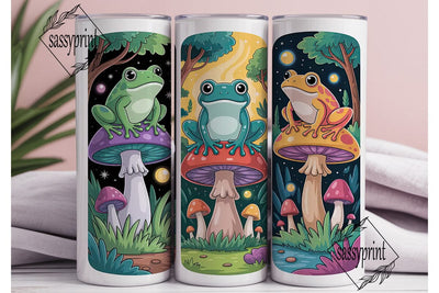 Whimsical Frog & Mushroom 20oz Tumbler Sublimation sassyprint 