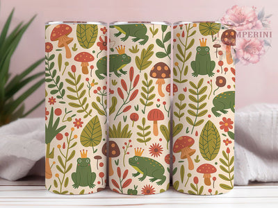Whimsical Frog Mushroom Tumbler, Cute Frog Tumbler, 20oz Tumbler Wrap, Sublimation Design, Nature Lover Gift, Whimsical Frog Wrap, Forest Mushroom Tumbler Sublimation Li Zamperini 