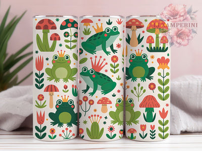 Whimsical Frog Mushroom Tumbler, Cute Frog Tumbler, 20oz Tumbler Wrap, Sublimation Design, Nature Lover Gift, Whimsical Frog Wrap, Forest Mushroom Tumbler Sublimation Li Zamperini 