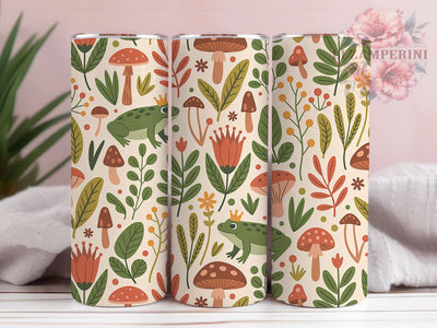 Whimsical Frog Mushroom Tumbler, Cute Frog Tumbler, 20oz Tumbler Wrap, Sublimation Design, Nature Lover Gift, Whimsical Frog Wrap, Forest Mushroom Tumbler Sublimation Li Zamperini 
