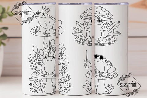 Whimsical Frog Tumbler Wrap Sublimation sassyprint 