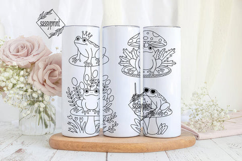 Whimsical Frog Tumbler Wrap Sublimation sassyprint 