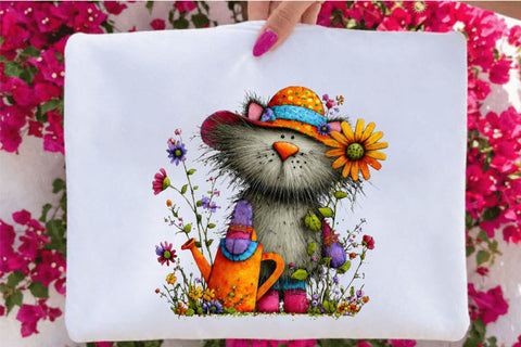 Whimsical Funny Cat PNG Clipart Bundle. Sublimation SVGArt 