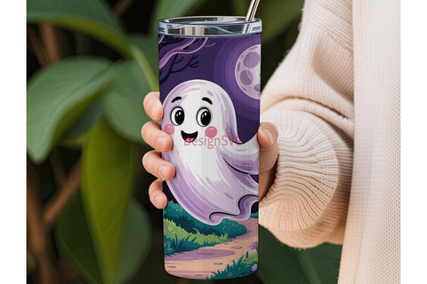 Whimsical Ghost 20oz Tumbler Wrap Sublimation DesignSVG 