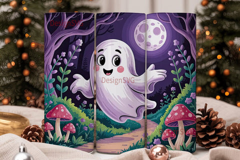 Whimsical Ghost 20oz Tumbler Wrap Sublimation DesignSVG 