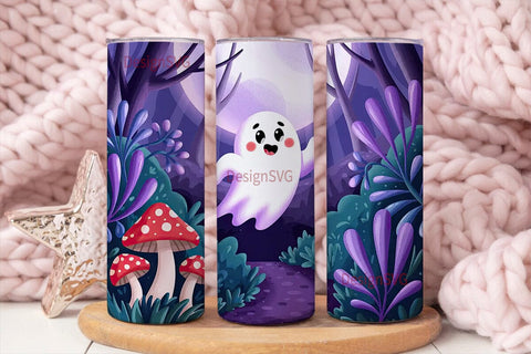 Whimsical Ghost 20oz Tumbler Wrap Sublimation DesignSVG 