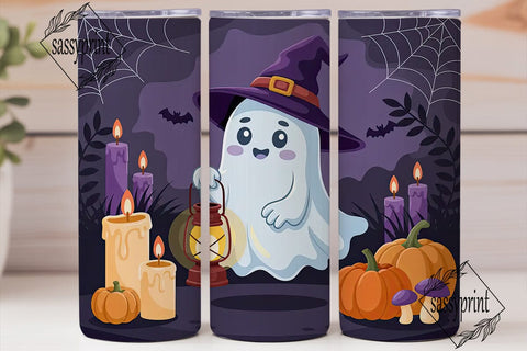 Whimsical Ghost Halloween 20oz Tumbler Sublimation sassyprint 