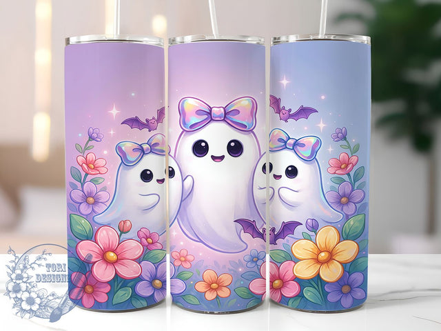 Whimsical Ghost Trio 20oz Tumbler, Ghost Trio Tumbler, Whimsical Halloween Mug, Spooky Cute Cup, Funny Ghost Drinkware, Playful Haunted Design, Festive Fall Humor, Rustic Halloween Style Sublimation ToriDesigns 