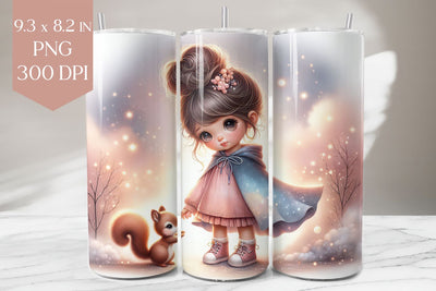 Whimsical girl tumbler wrap Sublimation BijouBay 
