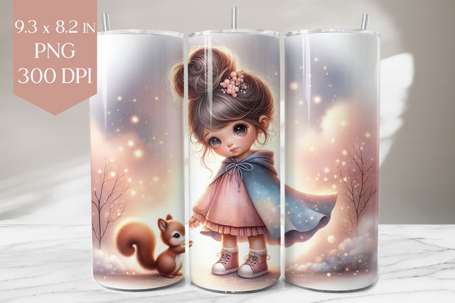 Whimsical girl tumbler wrap Sublimation BijouBay 