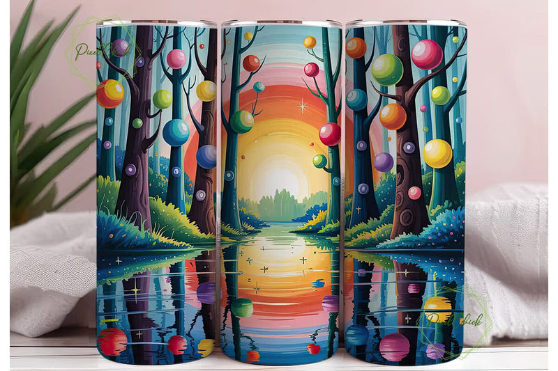Whimsical Glowing Forest 20oz Tumbler Sublimation PixelChick 