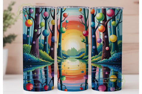 Whimsical Glowing Forest 20oz Tumbler Sublimation PixelChick 