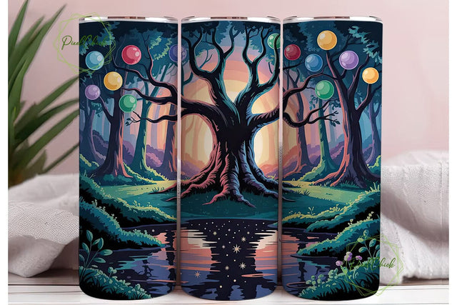 Whimsical Glowing Forest 20oz Tumbler Sublimation PixelChick 