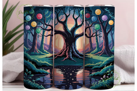Whimsical Glowing Forest 20oz Tumbler Sublimation PixelChick 