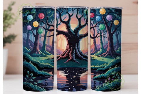 Whimsical Glowing Forest 20oz Tumbler Sublimation PixelChick 