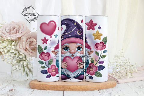 Whimsical Gnome 20oz Tumbler Wrap Sublimation sassyprint 