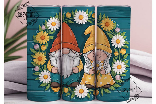 Whimsical Gnome Couple 20oz Tumbler Wrap Sublimation sassyprint 