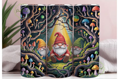 Whimsical Gnome Forest 20oz Tumbler Wrap Sublimation PixelChick 