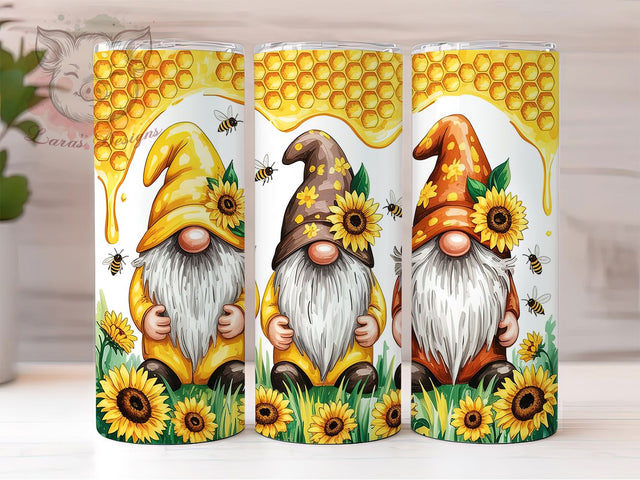Whimsical Gnome Garden Art Tumbler, Sunflower Lover Cup, Cute Garden Design, Whimsical Present, Garden Decor Gift, Flower Gnome Tumbler, Garden Art Cup Sublimation Lara' s Designs 