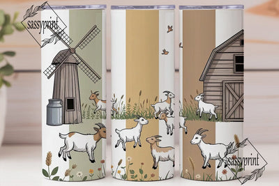 Whimsical Goat Farm 20oz Tumbler Wrap Sublimation sassyprint 