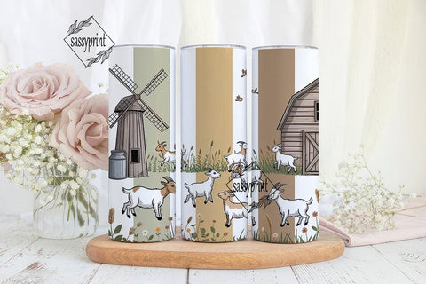 Whimsical Goat Farm 20oz Tumbler Wrap Sublimation sassyprint 