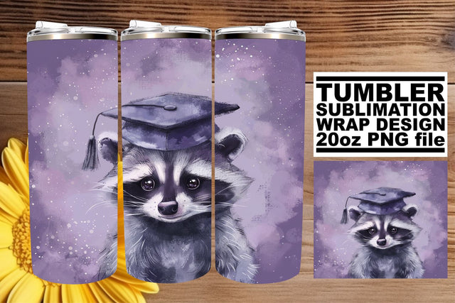 Whimsical Grad Cap Animal Tumbler - 20oz Sublimation Design Sublimation afrosvg 