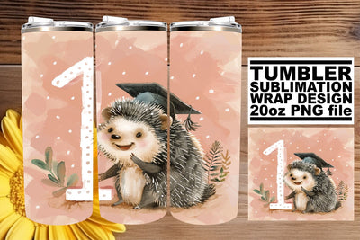 Whimsical Grad Cap Animal Tumbler - 20oz Sublimation Design Sublimation afrosvg 