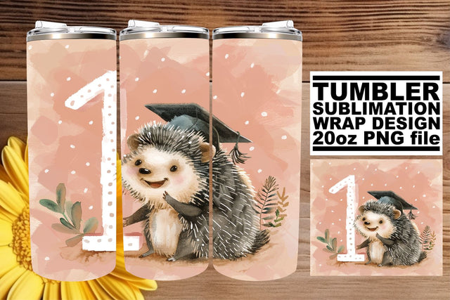 Whimsical Grad Cap Animal Tumbler - 20oz Sublimation Design Sublimation afrosvg 