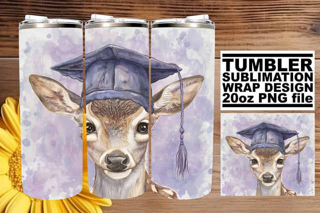 Whimsical Graduation Animal Tumbler Wrap - 20oz Sublimation Pattern Sublimation afrosvg 
